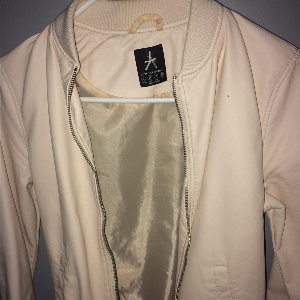 Size 2 Zip Up Light Pink Leather Jacket
